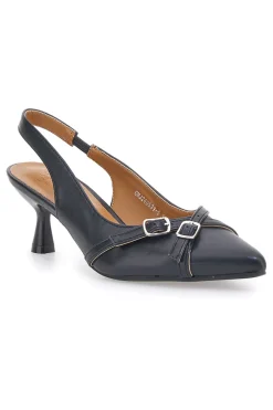 Décolleté Slingback Nere a Punta con Cinturini Decorativi CMJ2405315-LE HAVRE PARIS Outlet