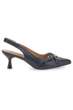 Décolleté Slingback Nere a Punta con Cinturini Decorativi CMJ2405315-LE HAVRE PARIS Outlet