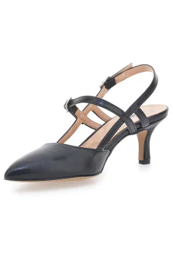 Décolleté Slingback Nere a Punta con Cinturini 1175-PITTARELLO COUTURE