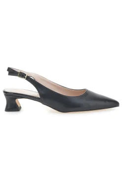 Décolleté Slingback Nere a Punta con Tacco Basso 3614-PITTARELLO GLAM
