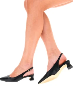 Décolleté Slingback Nere a Punta con Tacco Basso 3614-PITTARELLO GLAM