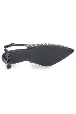 Décolleté Sling-back Nere Con Borchie P591-FIRST LADY Clearance