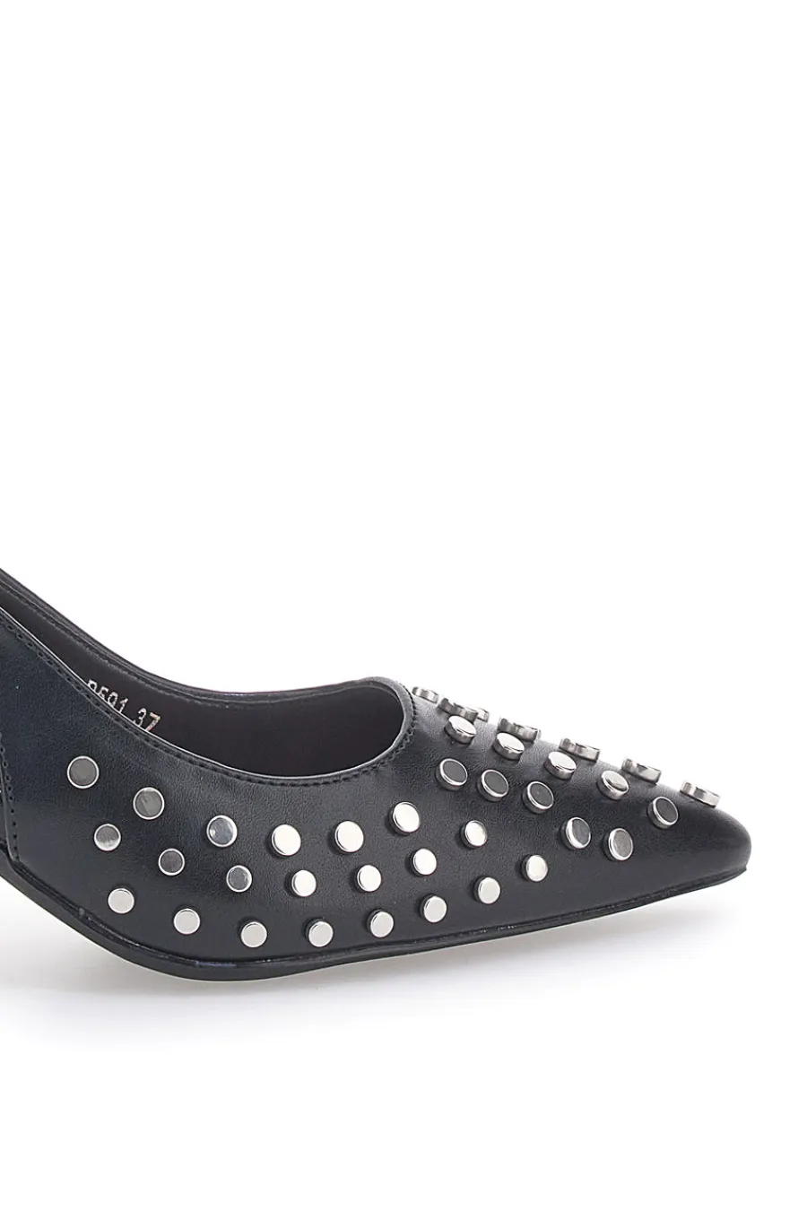 Décolleté Sling-back Nere Con Borchie P591-FIRST LADY Clearance