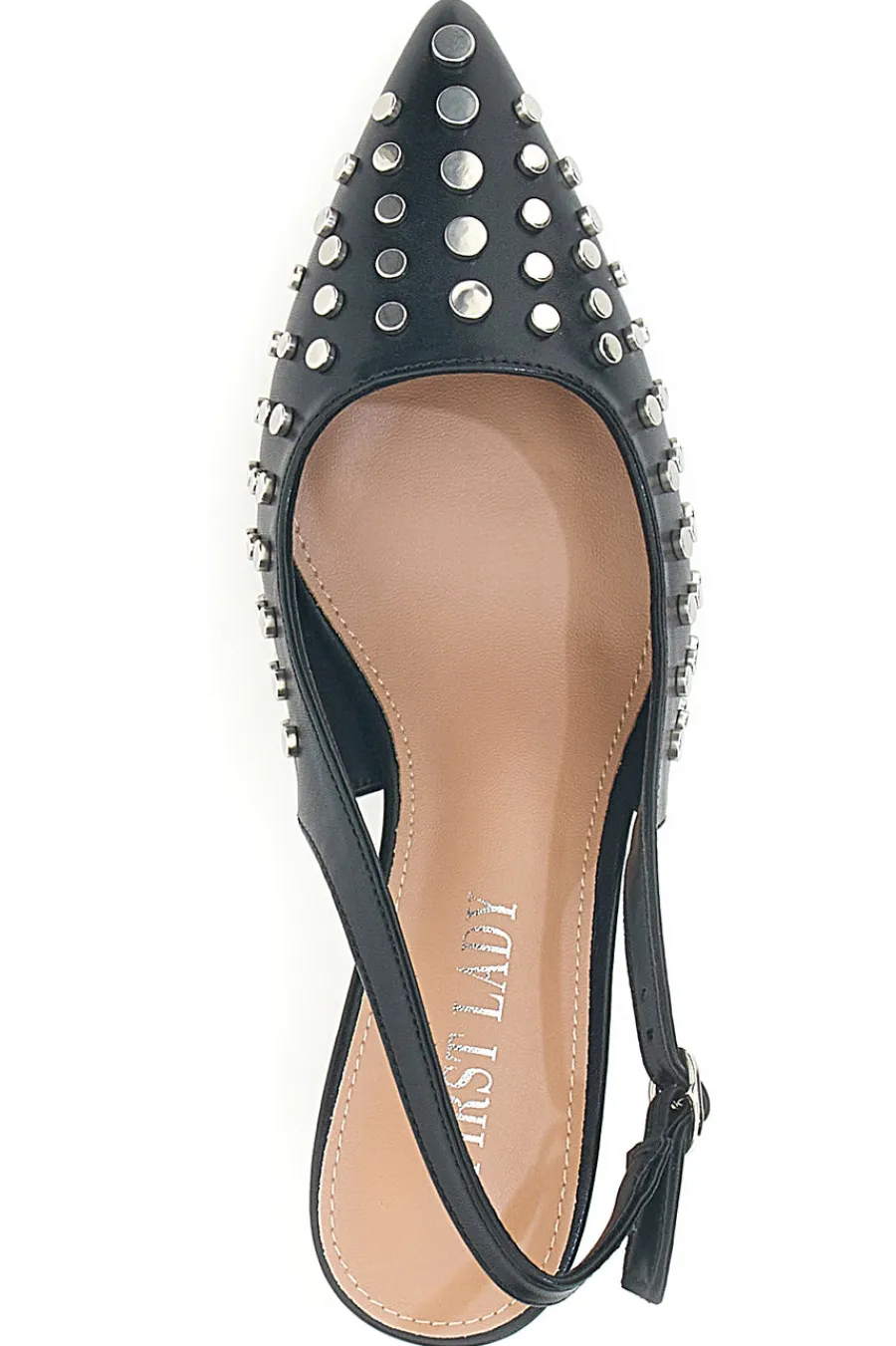 Décolleté Sling-back Nere Con Borchie P591-FIRST LADY Clearance