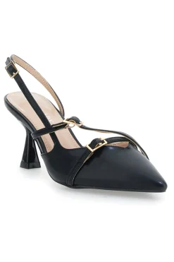 Décolleté Slingback Nere con Cinturini 9532-FIRST LADY Online