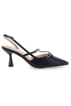 Décolleté Slingback Nere con Cinturini 9532-FIRST LADY Online