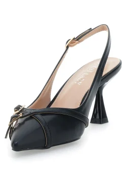 Décolleté Slingback Nere con Cinturini Decorativi P531-FIRST LADY Best