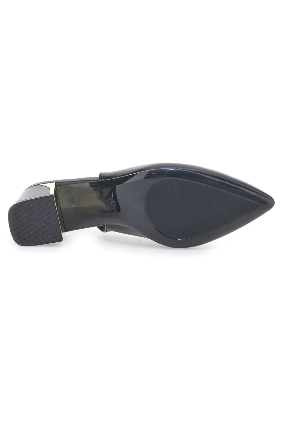 Décolleté Slingback Nere con Tacco con Dettaglio Effetto Cromato DQ50233-MON DIEU Outlet