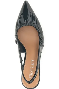 Décolleté Sling-back Nere Con Tacco P593-FIRST LADY New