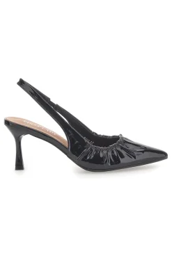 Décolleté Sling-back Nere Con Tacco P593-FIRST LADY New