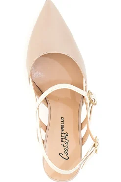 Décolleté Slingback Nude a Punta con Cinturini Bianchi 1175-PITTARELLO COUTURE New