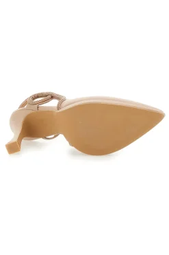 Décolleté Slingback Nude con Punta Sfilata e Cinturino con Strass 1929S30-MON DIEU New