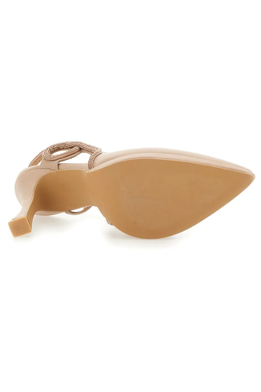 Décolleté Slingback Nude con Punta Sfilata e Cinturino con Strass 1929S30-MON DIEU New
