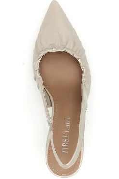 Décolleté Sling-back Nude Con Tacco P593-FIRST LADY Hot