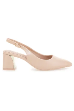 Décolleté Slingback Nude con Tacco con Dettaglio Effetto Cromato DQ50233-MON DIEU Discount
