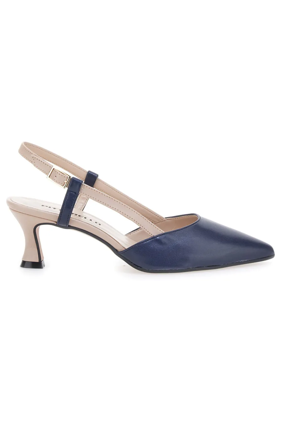Décolleté Slingback Nude e Blu a Punta P506-PITTARELLO