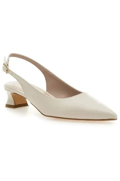 Décolleté Slingback Panna a Punta con Tacco Basso 3614-PITTARELLO GLAM Outlet