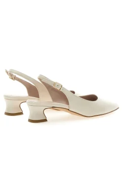 Décolleté Slingback Panna a Punta con Tacco Basso 3614-PITTARELLO GLAM Outlet