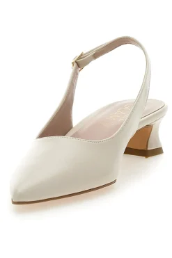Décolleté Slingback Panna a Punta con Tacco Basso 3614-PITTARELLO GLAM Outlet