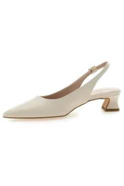Décolleté Slingback Panna a Punta con Tacco Basso 3614-PITTARELLO GLAM Outlet