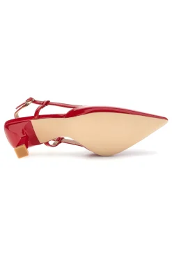 Décolleté slingback rosse effetto vernice P669-FIRST LADY Sale