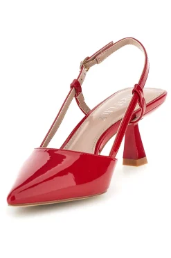 Décolleté slingback rosse effetto vernice P669-FIRST LADY Sale