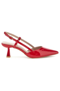 Décolleté slingback rosse effetto vernice P669-FIRST LADY Sale