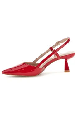 Décolleté slingback rosse effetto vernice P669-FIRST LADY Sale