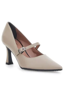 Décolleté tortora con cinturino e tacco a rocchetto 3518 Tortora-PITTARELLO GLAM Online