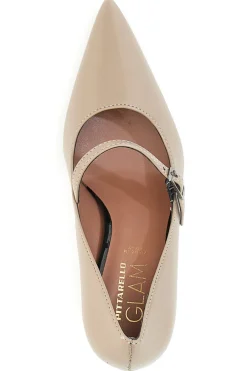Décolleté tortora con cinturino e tacco a rocchetto 3518 Tortora-PITTARELLO GLAM Online