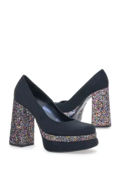 Decollete Platform 3336 Nere con Glitter-PITTARELLO GLAM