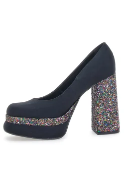 Decollete Platform 3336 Nere con Glitter-PITTARELLO GLAM
