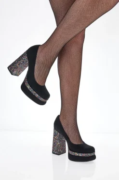 Decollete Platform 3336 Nere con Glitter-PITTARELLO GLAM