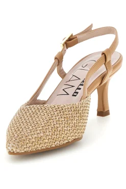 Decolletè slingback beige a punta made in Italy 34394-PITTARELLO GLAM