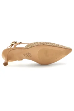 Decolletè slingback beige a punta made in Italy 34394-PITTARELLO GLAM