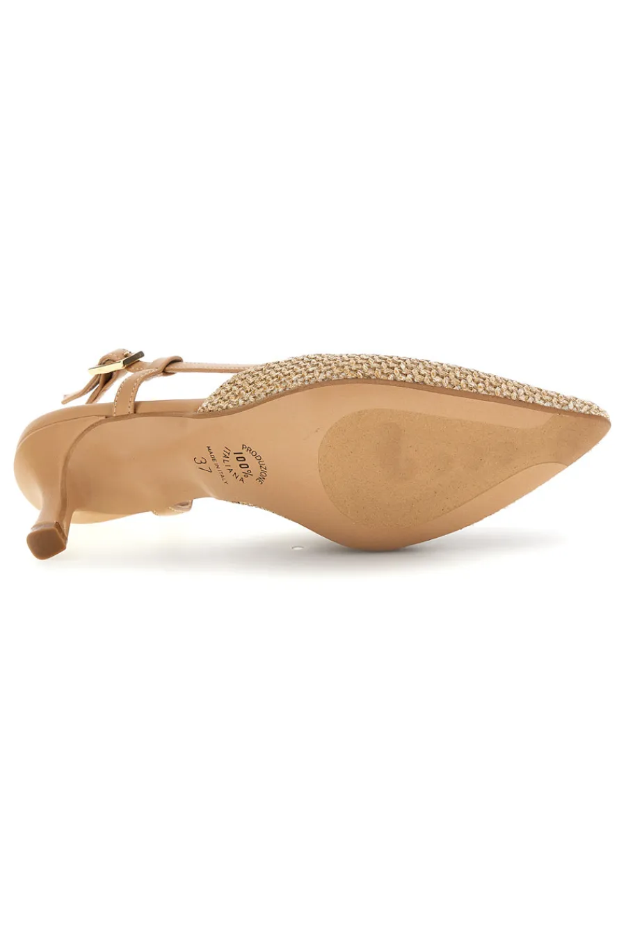 Decolletè slingback beige a punta made in Italy 34394-PITTARELLO GLAM