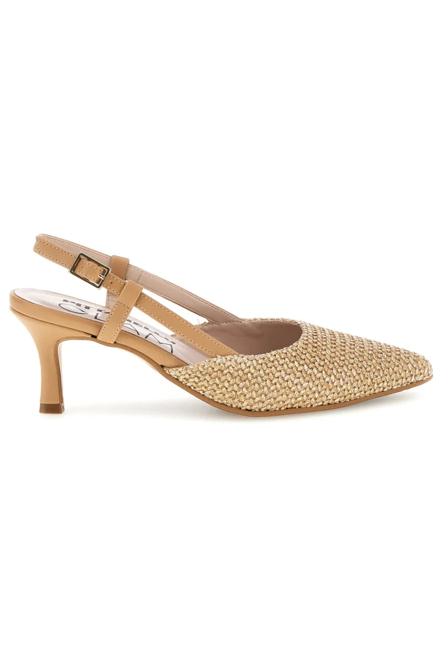 Decolletè slingback beige a punta made in Italy 34394-PITTARELLO GLAM