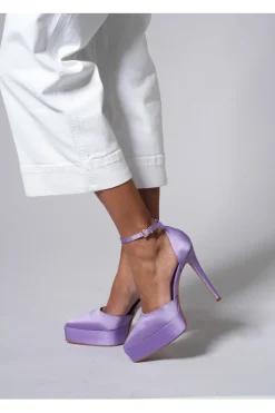 Dekolleté-Plateau 611 Lila Satin-PITTARELLO ELITE Hot