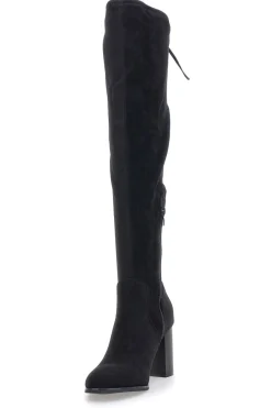 I37224 e Overknee-Stiefel mit Blockabsatz und Schnürung hinten-ENERGY Best
