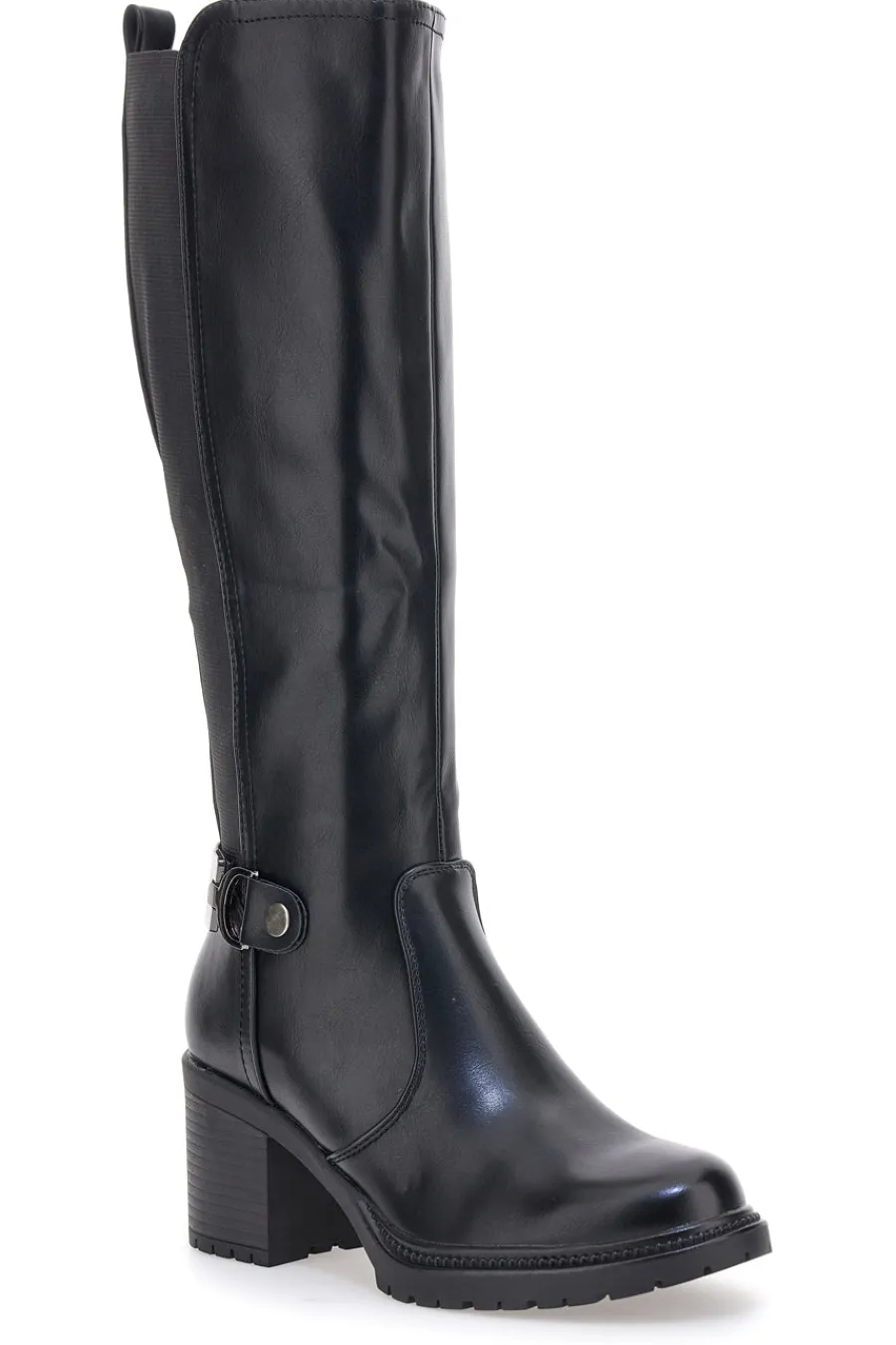 1359 – e Stiefel mit Blockabsatz und elastischem Seitendetail-ENERGY Sale