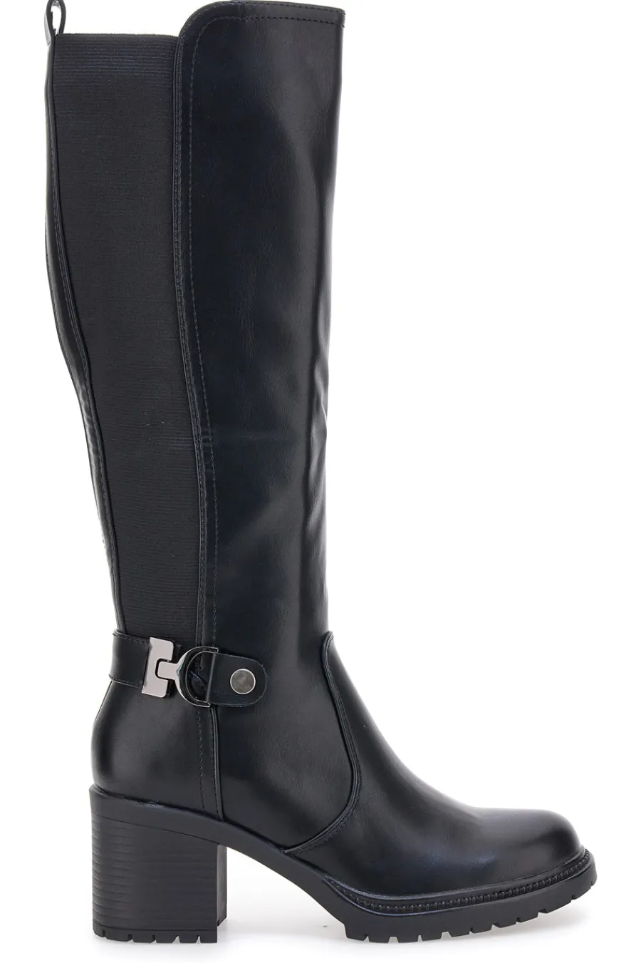 1359 – e Stiefel mit Blockabsatz und elastischem Seitendetail-ENERGY Sale