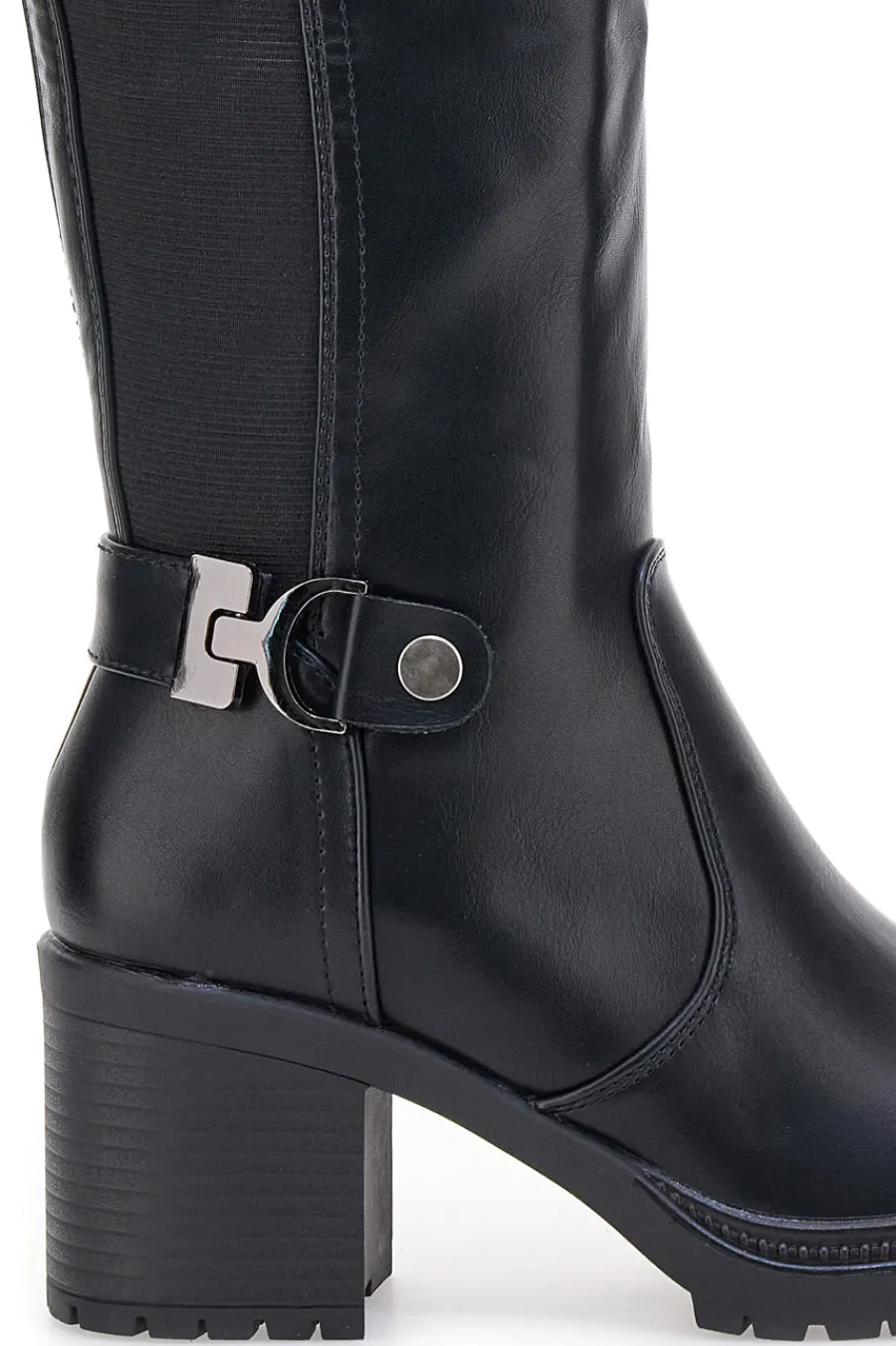 1359 – e Stiefel mit Blockabsatz und elastischem Seitendetail-ENERGY Sale