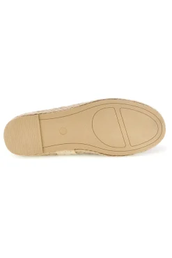 Espadrillas beige e bianche a righe in tessuto p687-PRIMA RIGA Clearance