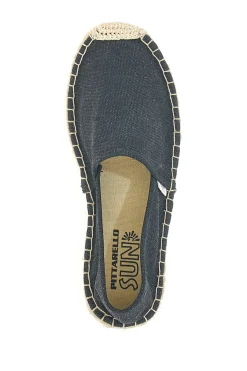 Espadrillas nere in tessuto con suola con ricamo in corda SGMS2520-PITTARELLO SUN