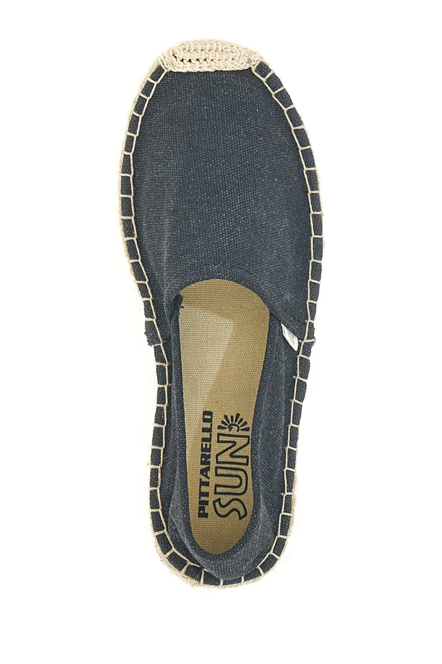 Espadrillas nere in tessuto con suola con ricamo in corda SGMS2520-PITTARELLO SUN