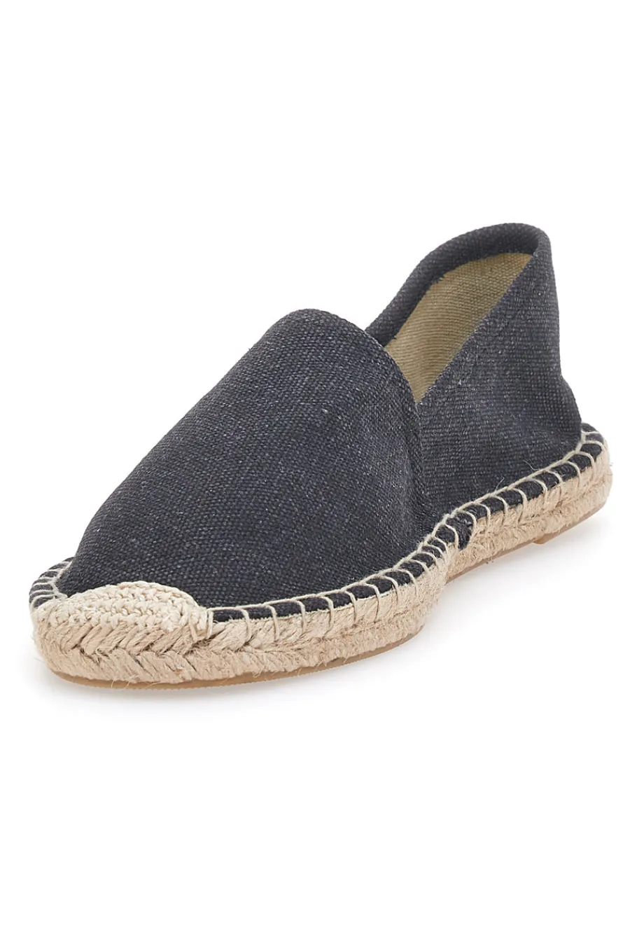 Espadrillas nere in tessuto con suola con ricamo in corda SGMS2520-PITTARELLO SUN