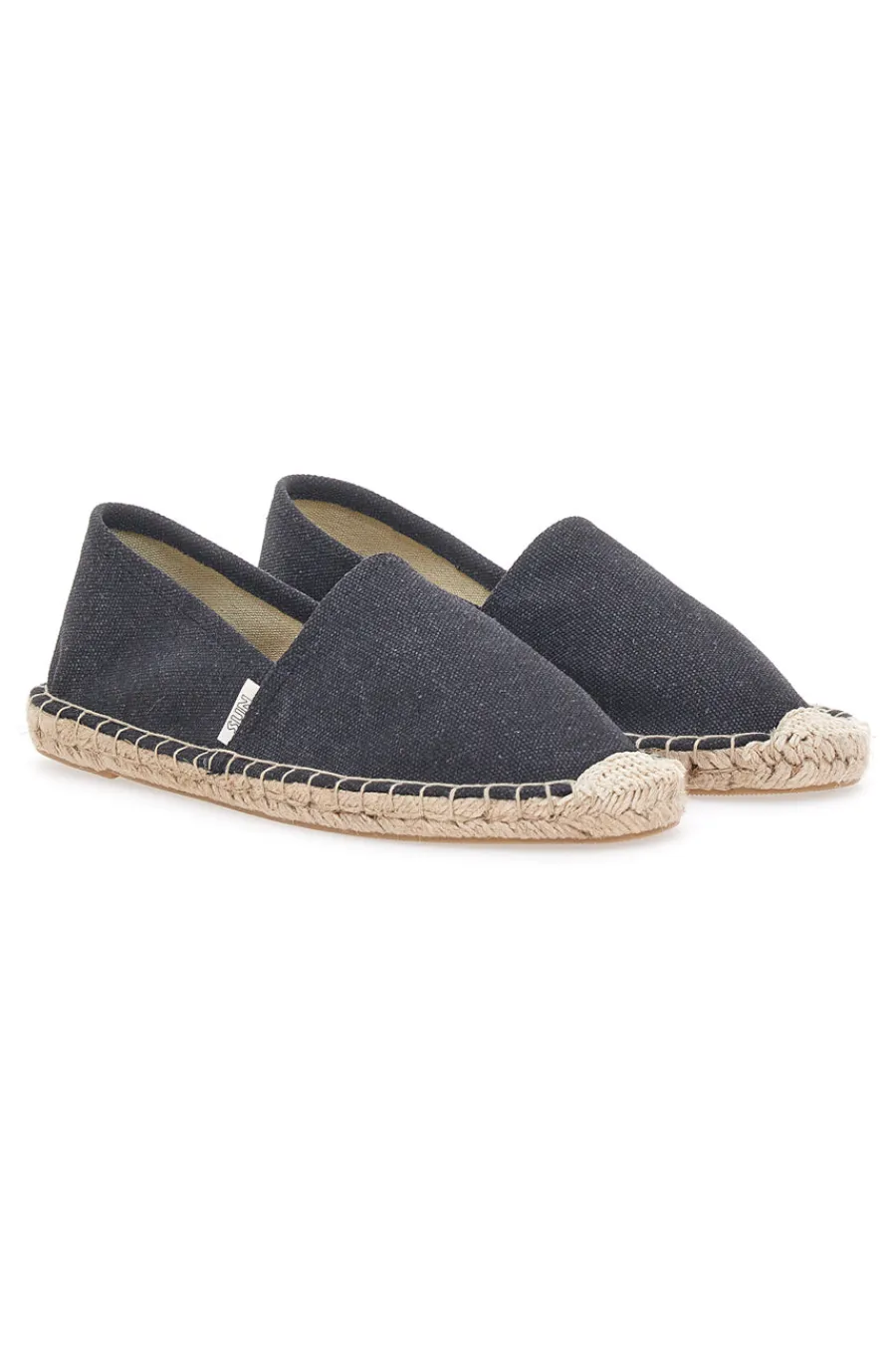 Espadrillas nere in tessuto con suola con ricamo in corda SGMS2520-PITTARELLO SUN