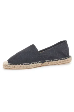 Espadrillas nere in tessuto con suola con ricamo in corda SGMS2520-PITTARELLO SUN