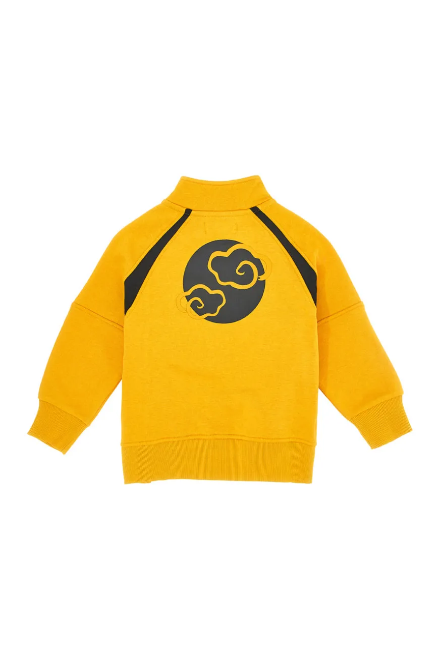 Felpa gialla con zip e dettagli neri Pitt Kids PT-KF-8008