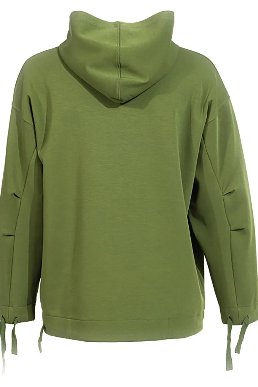 Felpa verde con lacci regolabili e logo in rilievo Joma Step Hoodie